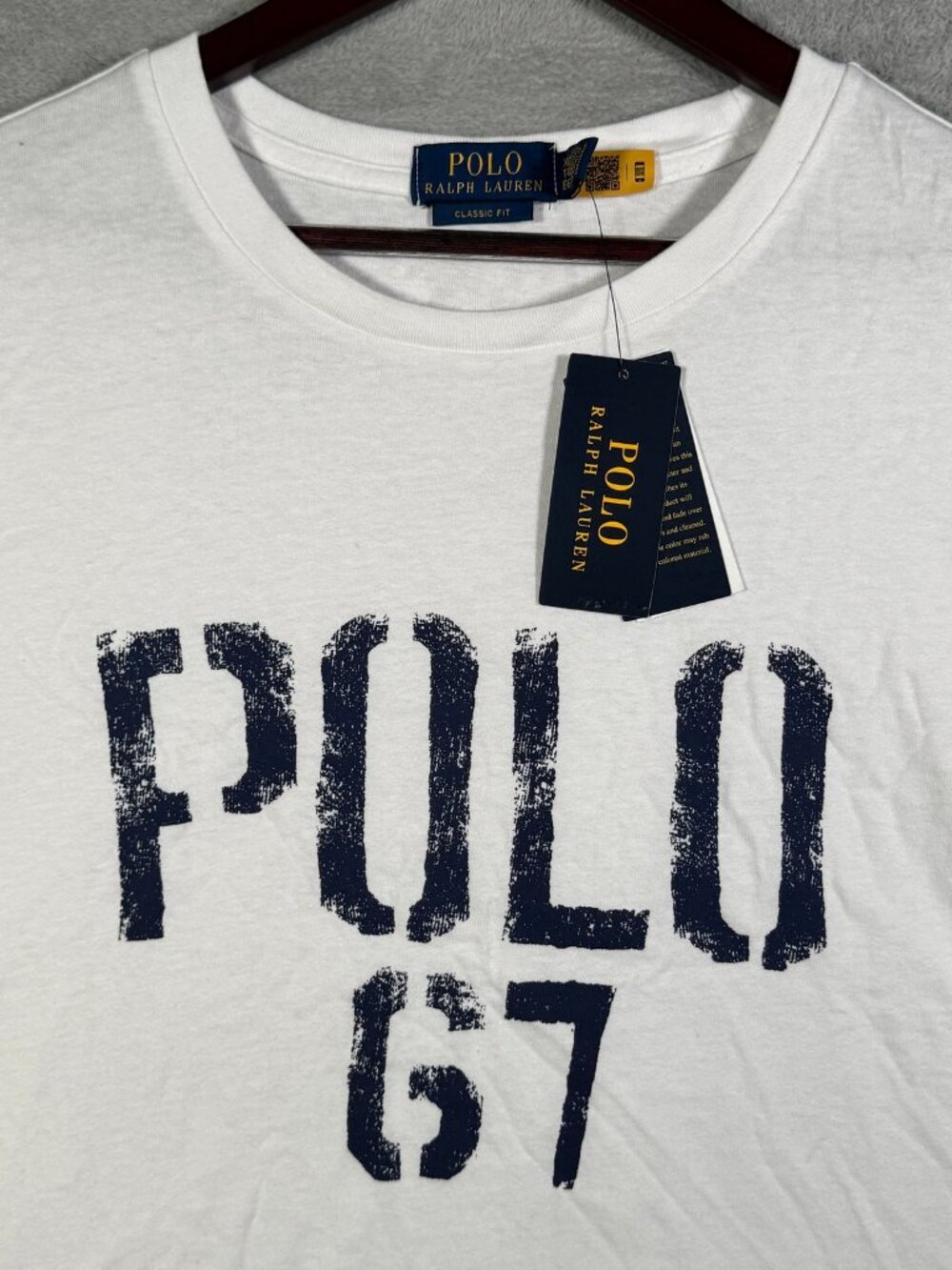 Polo Ralph Lauren T Shirt Mens XL White 67 Graphic Distressed Stencil Tee $65